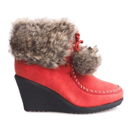 Botas quentes em cunha ZH227 vermelho