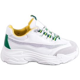 SHELOVET Tênis Branco Com Brilho SHELOVET Tênis Branco Com Brilho