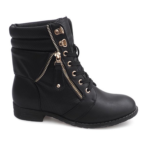 Zíper Botas Douradas 8891 Pretas preto