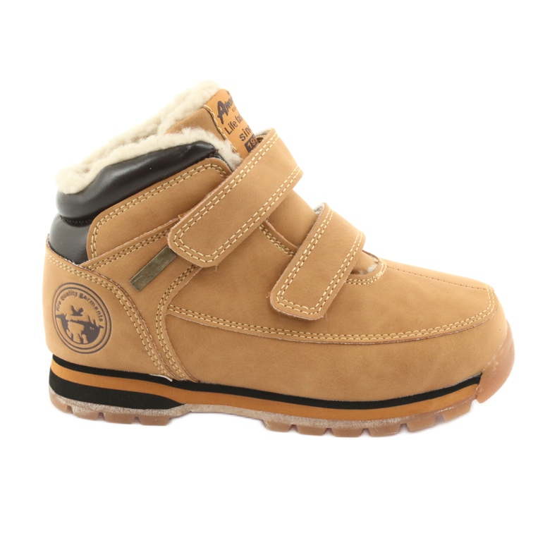 American Club Botas de velcro camelo americano ES castanho multicolorido