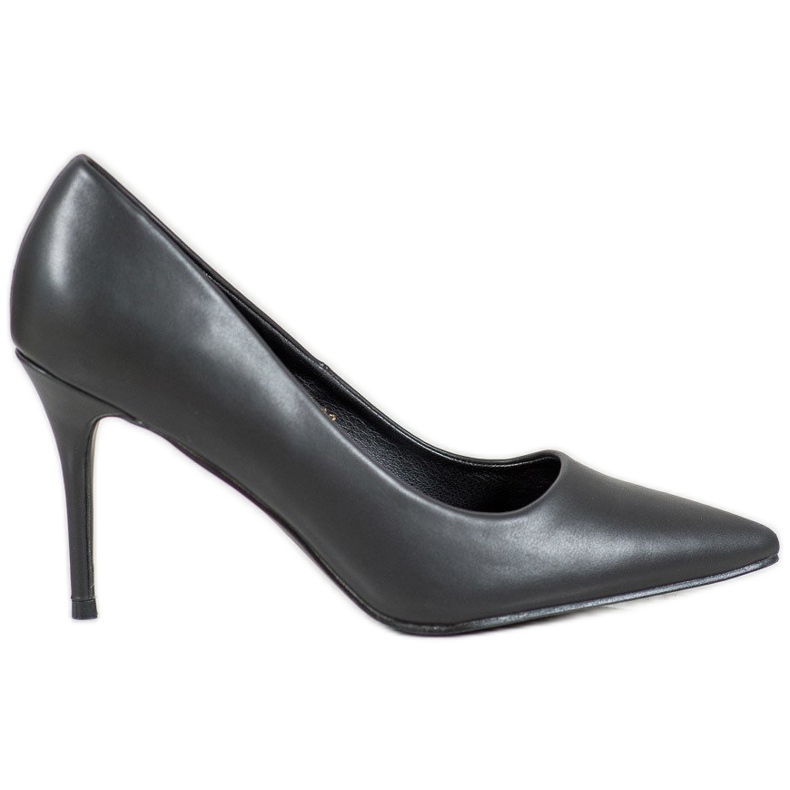 Diamantique Saltos altos de couro ecológico preto