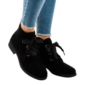 Botas de camurça preta com cordões K123 preto