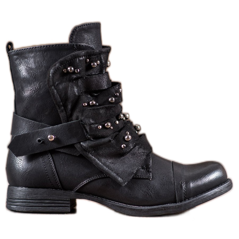 GISICODE Sapatos de pedra com pérolas preto