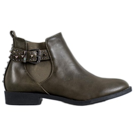 SHELOVET Botas verdes chelsea com strass