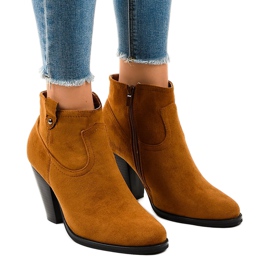 Botins de camelo camurça no poste TX-1822 castanho