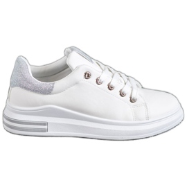 SHELOVET Tênis de couro ecológico branco