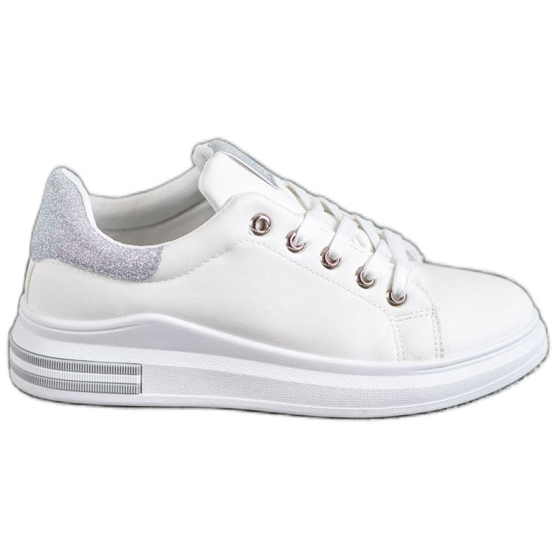 SHELOVET Tênis de couro ecológico branco