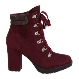 Botas de madeira marrom 8992 Vinho Tinto vermelho