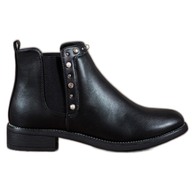 SDS Botas pretas com miçangas preto