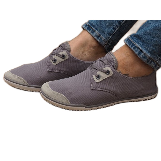 Tênis Lycra 1603 Grey Lace-Up cinza