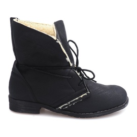 Botas de amarrar com pelo preto 8848