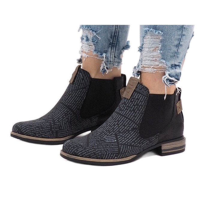 Botas pretas Chelsea HX2U306-1B preto