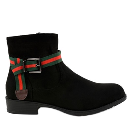 Botins de camurça preta com fivela 6119 preto