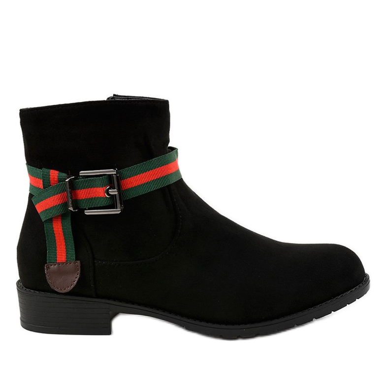 Botins de camurça preta com fivela 6119 preto