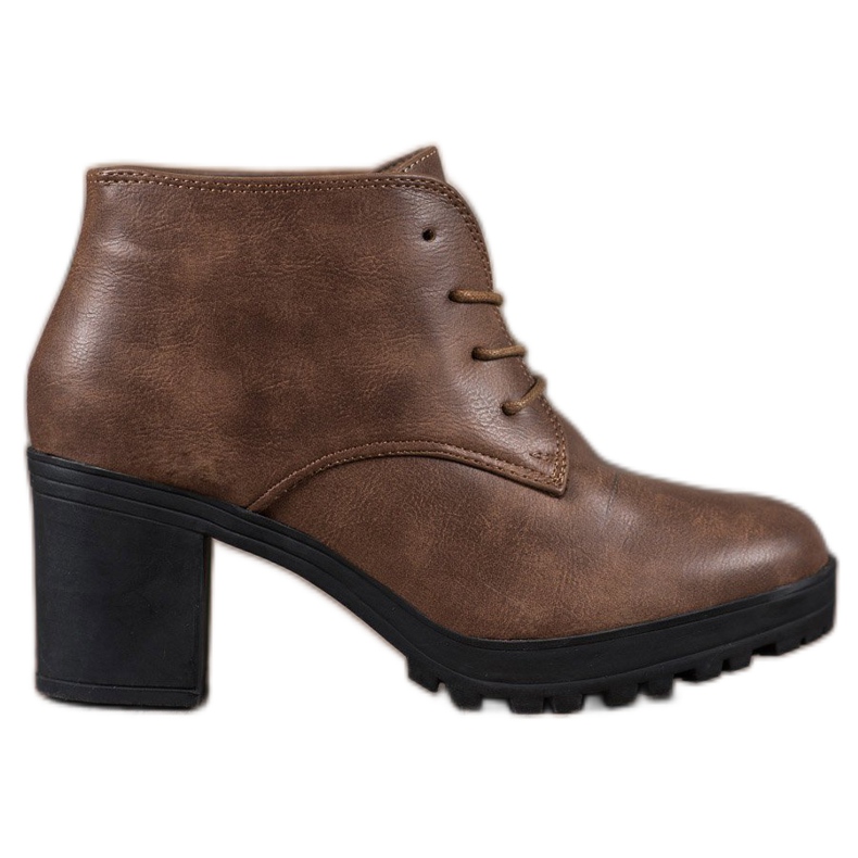 SHELOVET Botas amarradas na plataforma castanho multicolorido