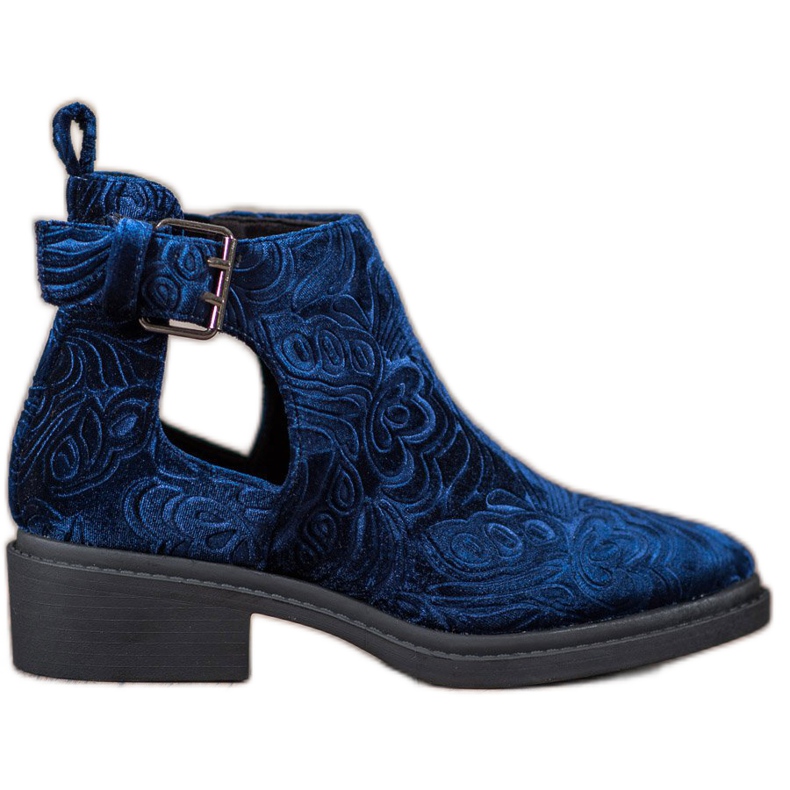Corina Botas de veludo preto azul