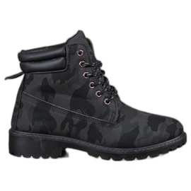 Marquiz Trappers Moro com cadarços preto cinza Marquiz Trappers Moro com cadarços preto cinza