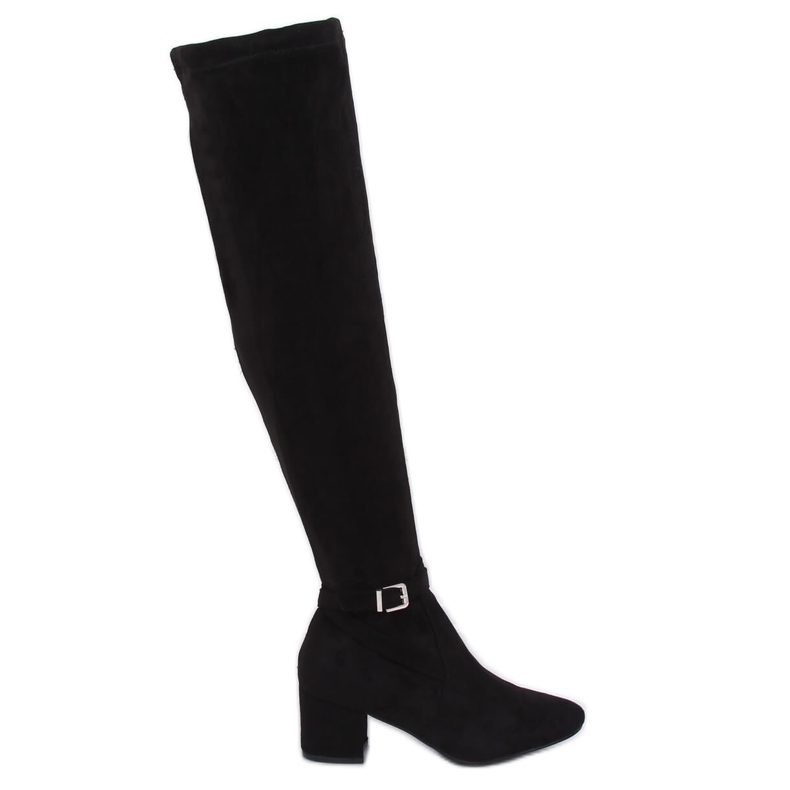 Botas acima do joelho com salto baixo preto YL-151 preto Botas acima do joelho com salto baixo preto YL-151 preto