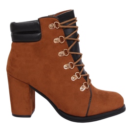 Botas de madeira marrom com salto alto 995-29 Camel