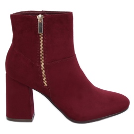 Botas de salto alto, marrom 7759 Burdeos vermelho