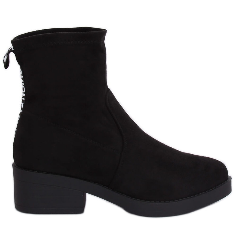 Botas pretas de salto baixo W868 pretas preto
