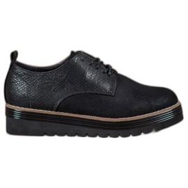 SHELOVET Sapatos na plataforma de impressão de cobra preto SHELOVET Sapatos na plataforma de impressão de cobra preto