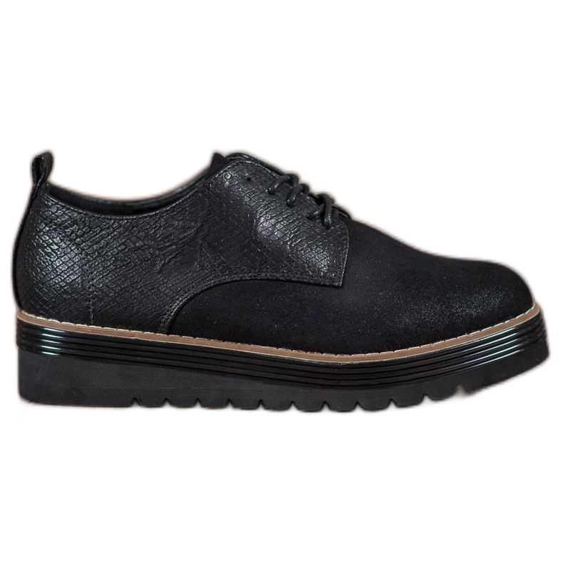 SHELOVET Sapatos na plataforma de impressão de cobra preto