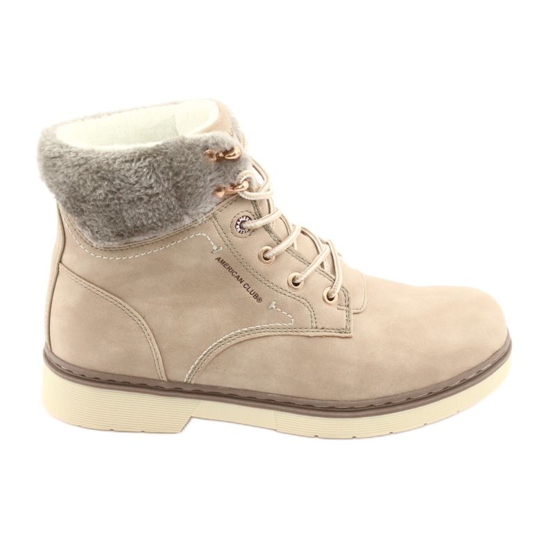 American Club American Boots Feminino Lace -up bege rh47
