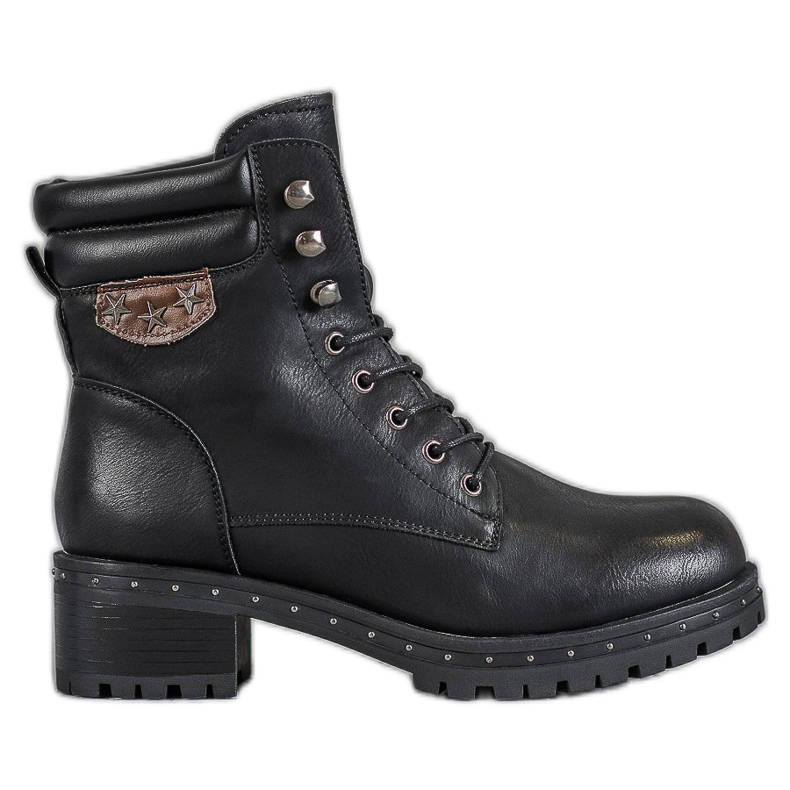 SHELOVET Botas militares em um poste preto