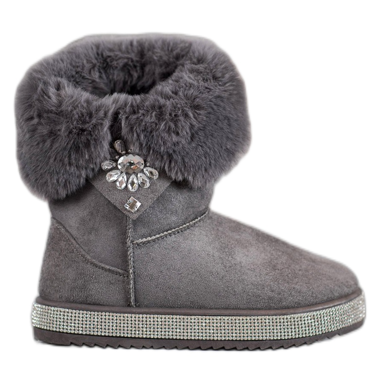 SHELOVET Botas de neve com zircônia cúbica cinza