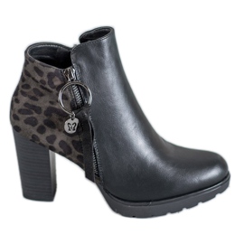 Filippo Botas femininas com estampa de leopardo preto Filippo Botas femininas com estampa de leopardo preto