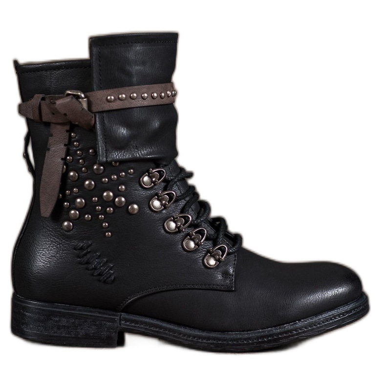 Super Me Botas elegantes de amarrar preto
