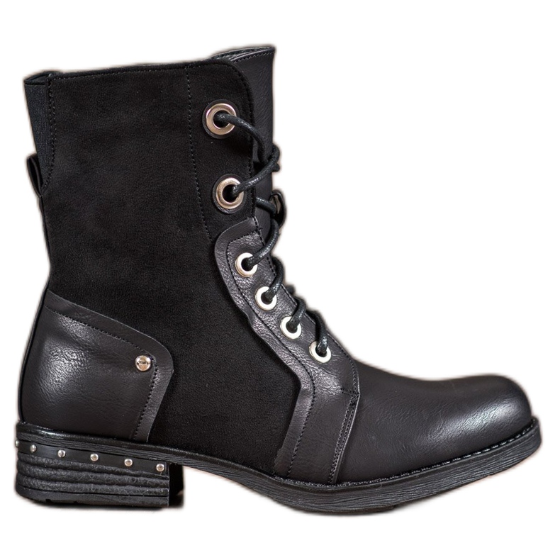 Seastar Botas de salto plano preto