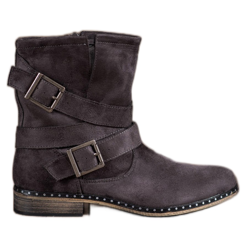 Corina Botas de camurça femininas cinza