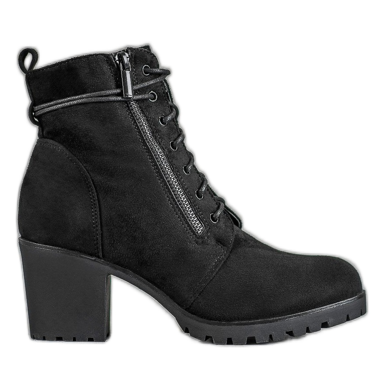 Super Me Botas amarradas na plataforma preto