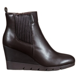 SHELOVET Botas de cunha marrom