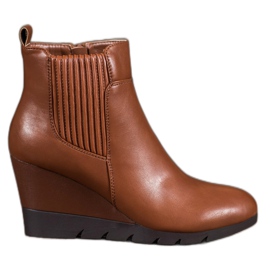 SHELOVET Botas de cunha marrom