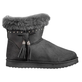 SHELOVET Mukluki com cristais cinza SHELOVET Mukluki com cristais cinza