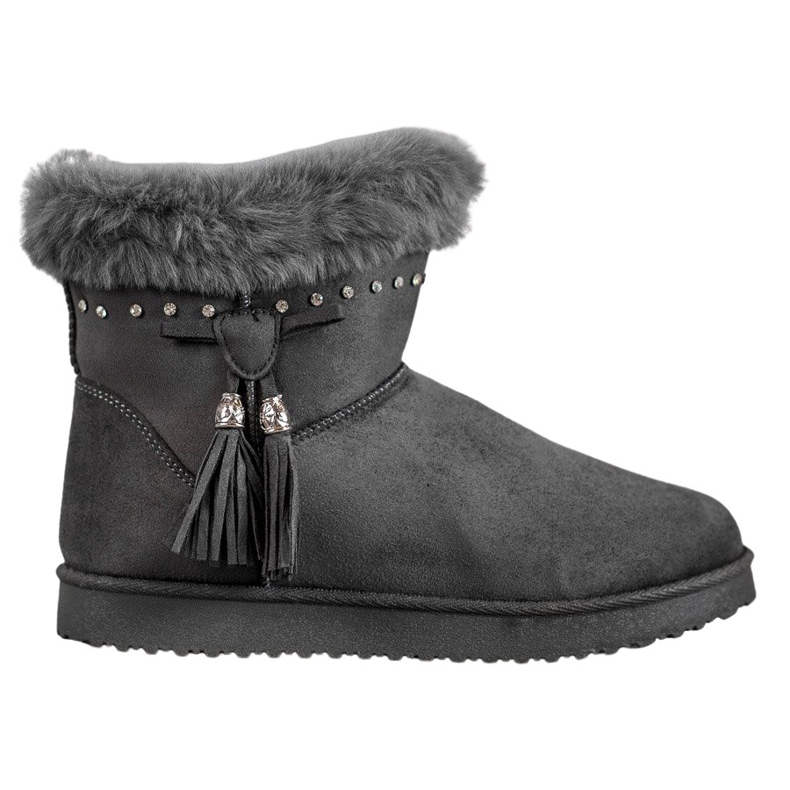 SHELOVET Mukluki com cristais cinza