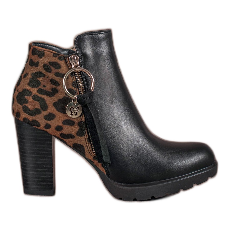 Filippo Botas femininas com estampa de leopardo preto multicolorido Filippo Botas femininas com estampa de leopardo preto multicolorido