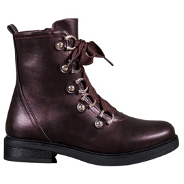 SHELOVET Botas de amarrar vermelho multicolorido