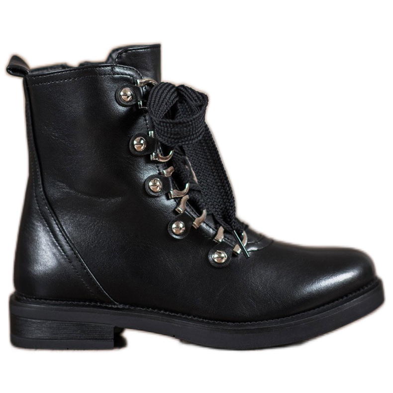 SHELOVET Botas de amarrar preto