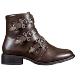 Anesia Paris Botas marrons com fivelas castanho Anesia Paris Botas marrons com fivelas castanho