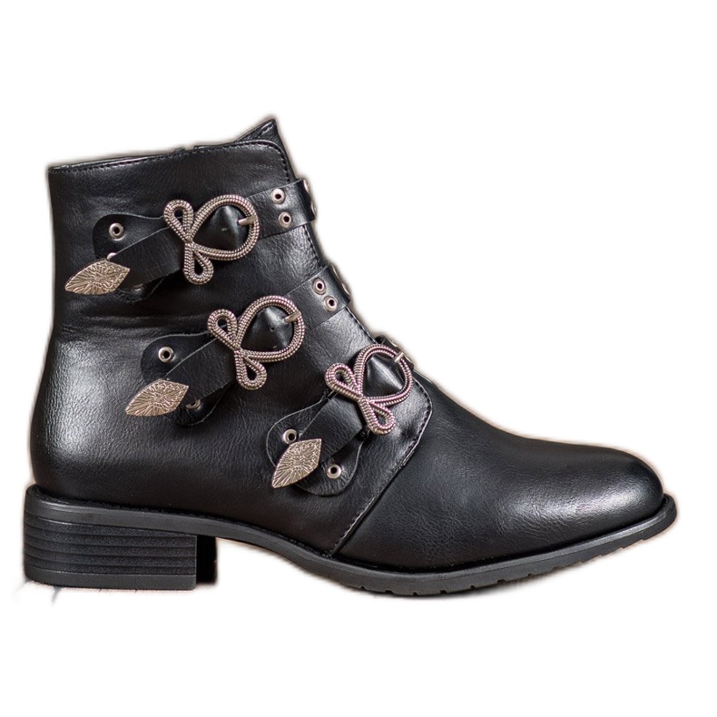 Anesia Paris Botas Pretas Com Fivelas preto Anesia Paris Botas Pretas Com Fivelas preto