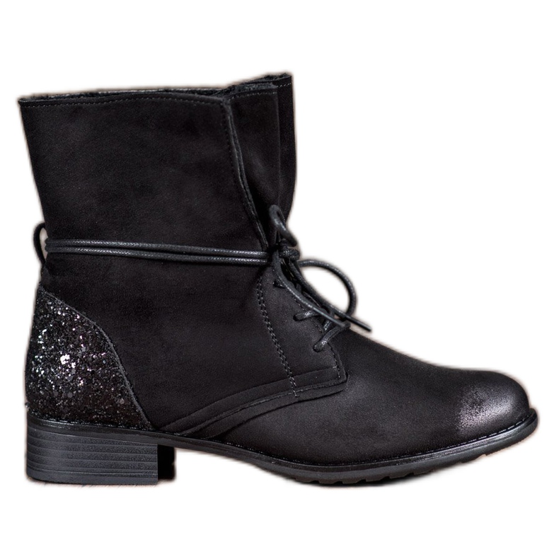S. BARSKI Botas pretas de amarrar preto