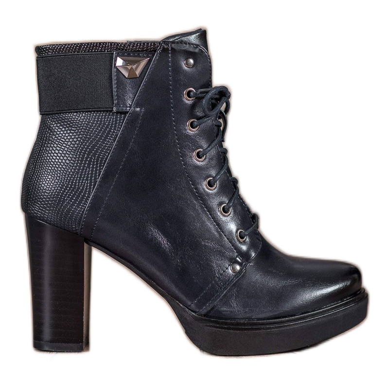 M.Daszyński Botas de atar para o tornozelo preto