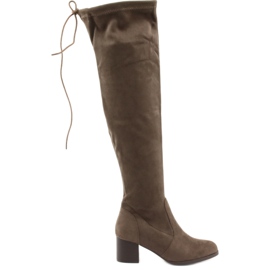 M.Daszyński Botas de camurça acima do joelho marrom