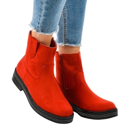Botins de camurça vermelha CH1812-2 vermelho