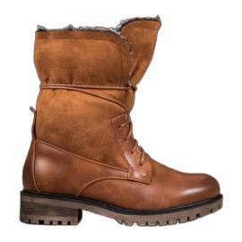 Seastar Botas com haste enrolada castanho
