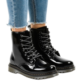 Botas lacadas pretas TL142-1 preto